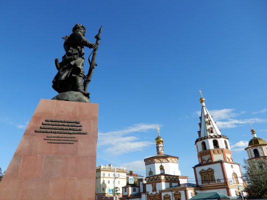 Kosaken Stadtgründerdenkmal in Irkutsk