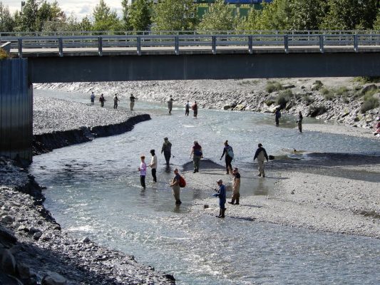 Lachsfischer am Chena River